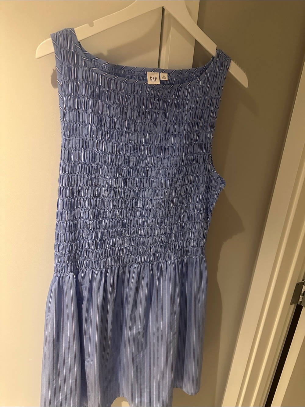 GAP Blue Smocked Sleeveless Casual Dress